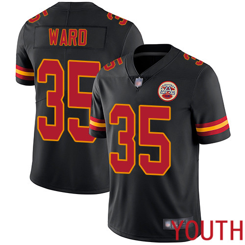 Youth Kansas City Chiefs #35 Ward Charvarius Limited Black Rush Vapor Untouchable Football Nike NFL Jersey->youth nfl jersey->Youth Jersey